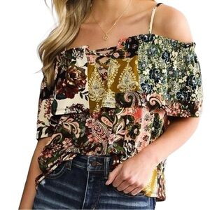 Daytrip Floral Cold Shoulder Shirt